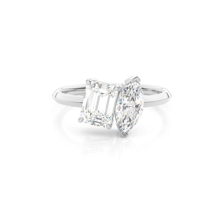 Dani Toi-et-moi Engagement Ring in Marquise 10K White Gold