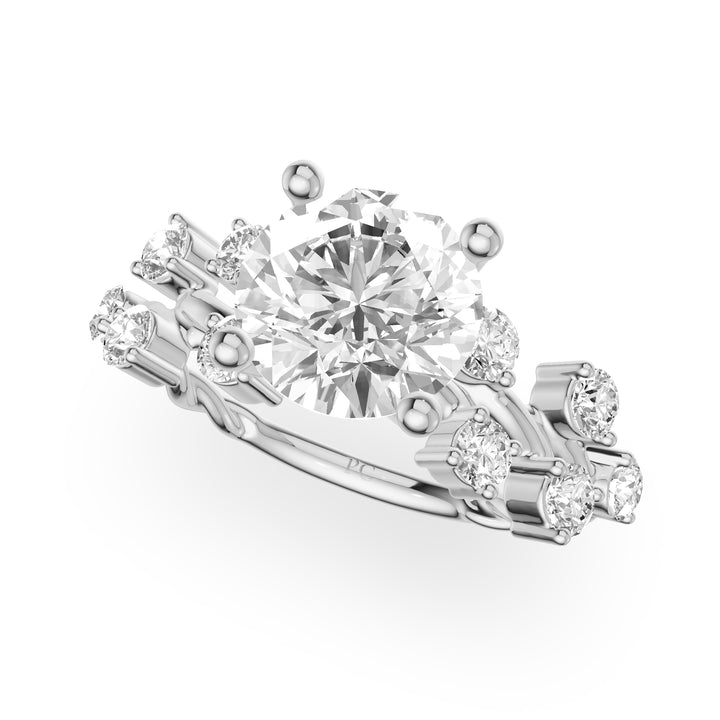 Eloise Twisted Side Stone Engagement Ring