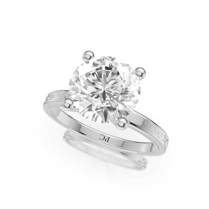 Maiden Vintage Infinity Engagement Ring in Round White Gold