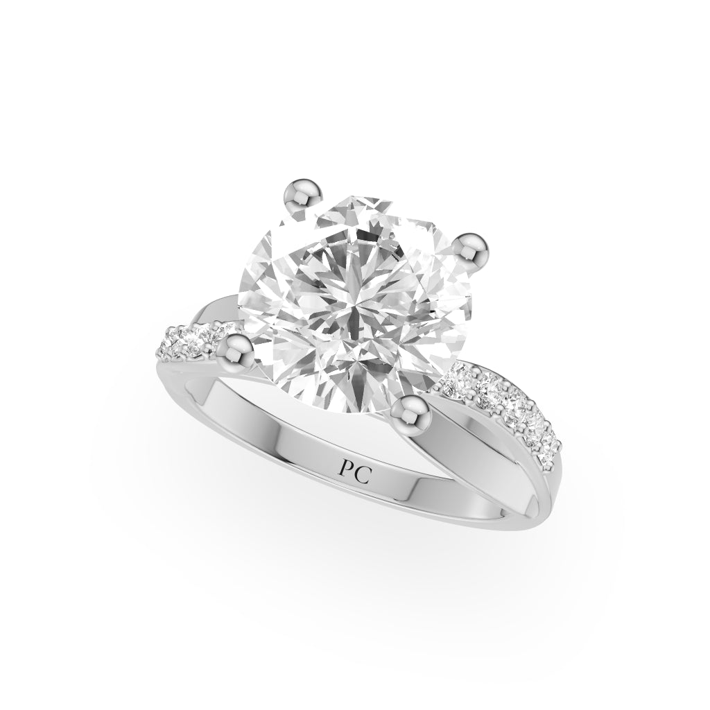 Celeste Vintage Engagement Rings in Round White Gold