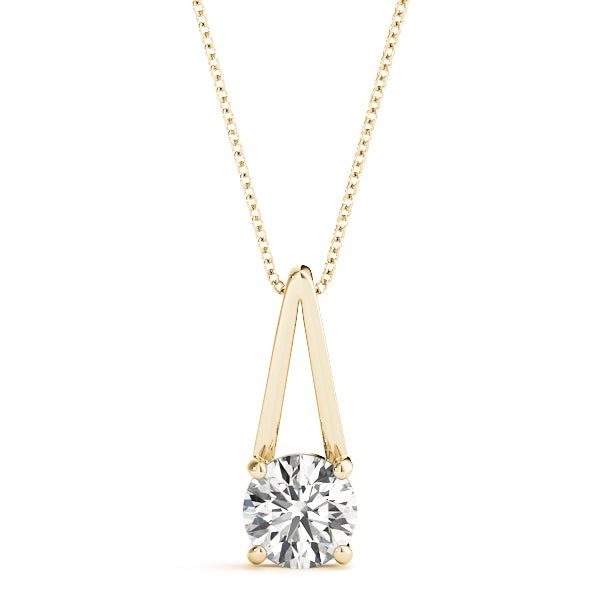 Prime Solitaire Pendant in 10K Yellow Gold