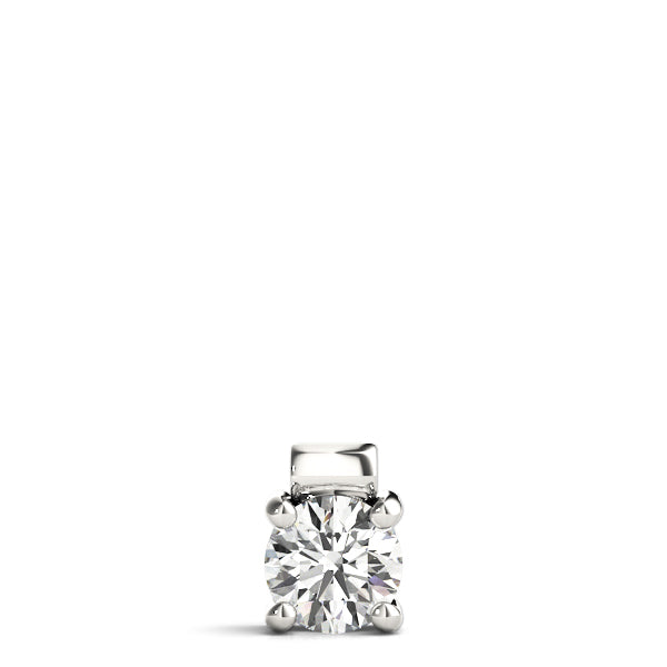 Jake Round Solitaire Pendant in Platinum