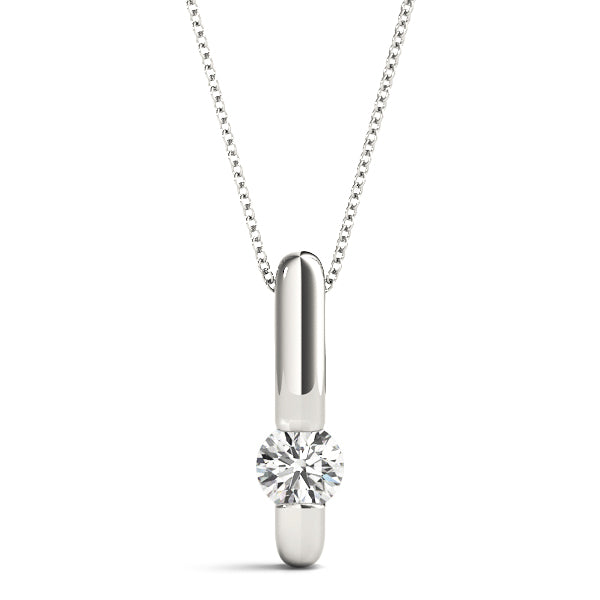 Kris Solitaire Pendant in White Gold