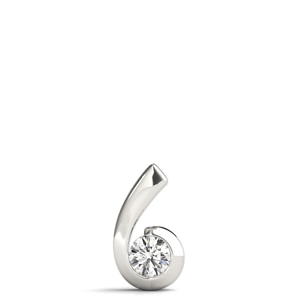 Zinnia Open Hoop Pendant in Round Platinum