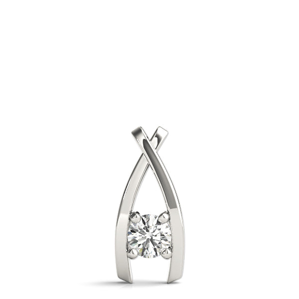 Nira Crystal Pendant in Round Platinum