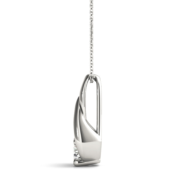 Giva Drop With Round Solitaire Pendant in Platinum