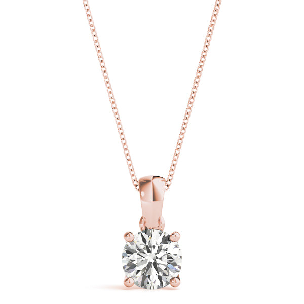 Adam Solitaire Pendant in 10K Rose Gold