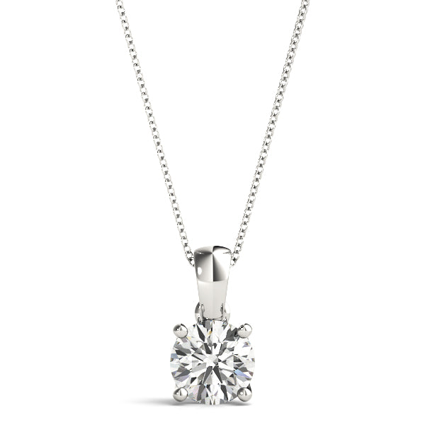 Adam Solitaire Pendant in Round Platinum