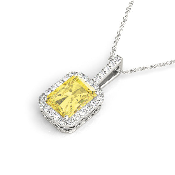Clint Radiant Halo Pendant in Platinum