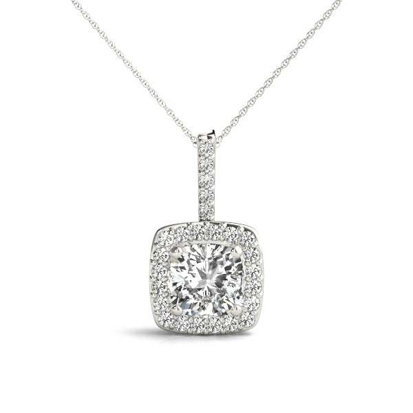 Tass Accher Halo Pendant in White Gold