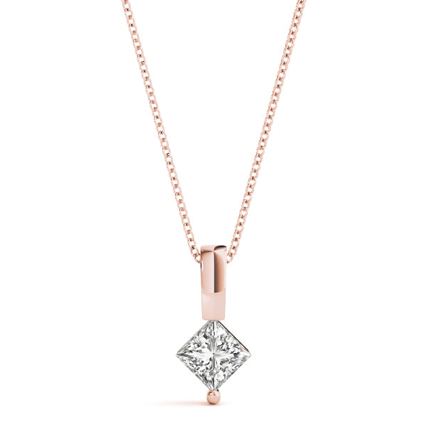 Vernon Princess Solitaire Pendant in 10K Rose Gold