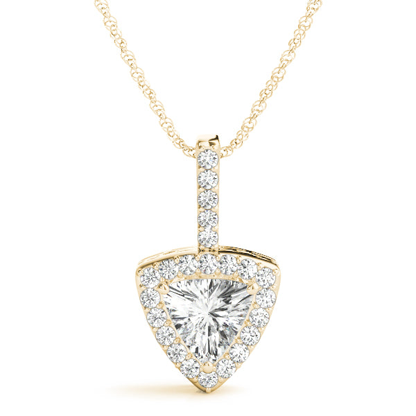 Danny Trillion Halo Pendant in Yellow Gold