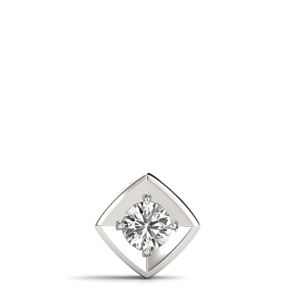 Quint Bezel Solitaire Pendant in Round Platinum