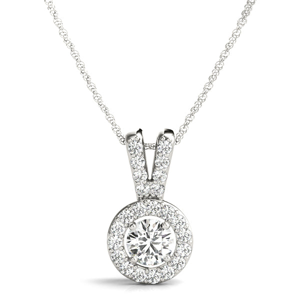 Sia Halo Pendant in White Gold