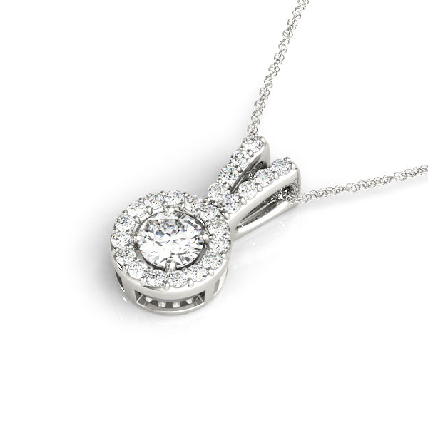 Sia Halo Pendant in Round Platinum