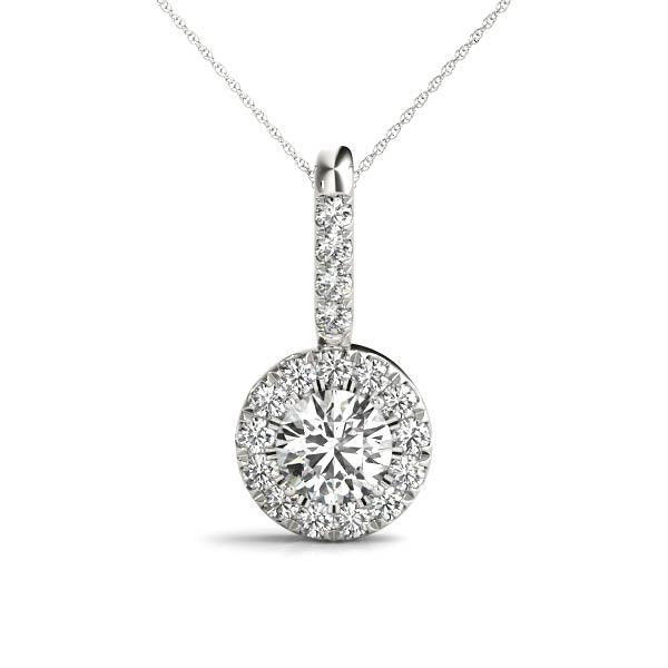 Bravo Round Halo Pendant in Platinum