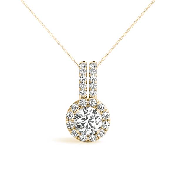 Sofia Hidden Halo Pendant in 10K Yellow Gold