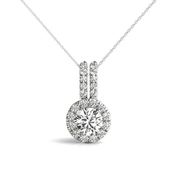 Sofia Hidden Halo Pendant in Round Platinum