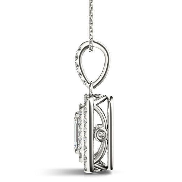 Aria Emerald Double Halo Pendant