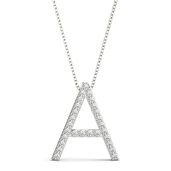 Diamond Initial A in Platinum