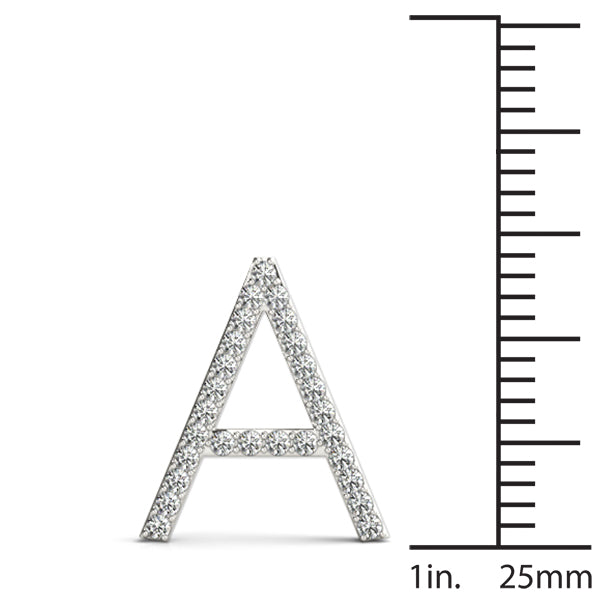 Diamond Initial A in 18K White Gold