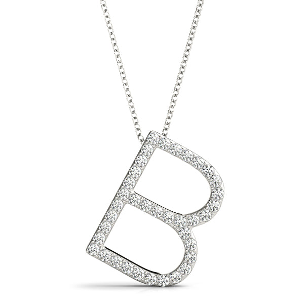 Diamond Initial B in Platinum
