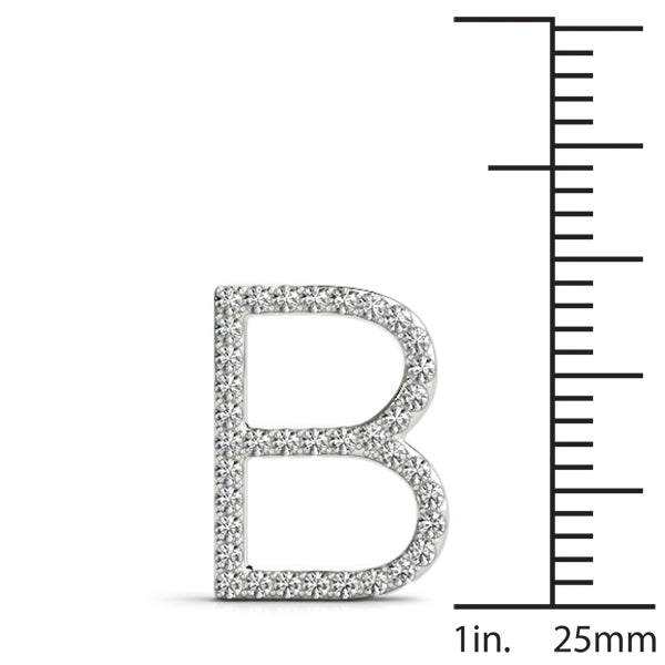 Diamond Initial B in 18K White Gold