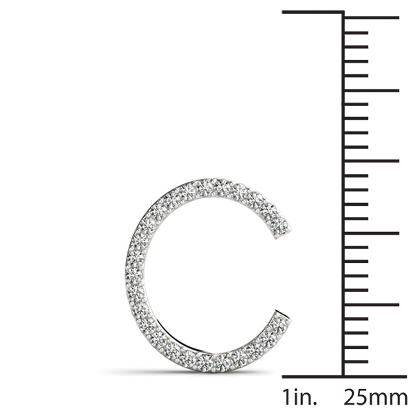 Diamond Initial C in 18K White Gold
