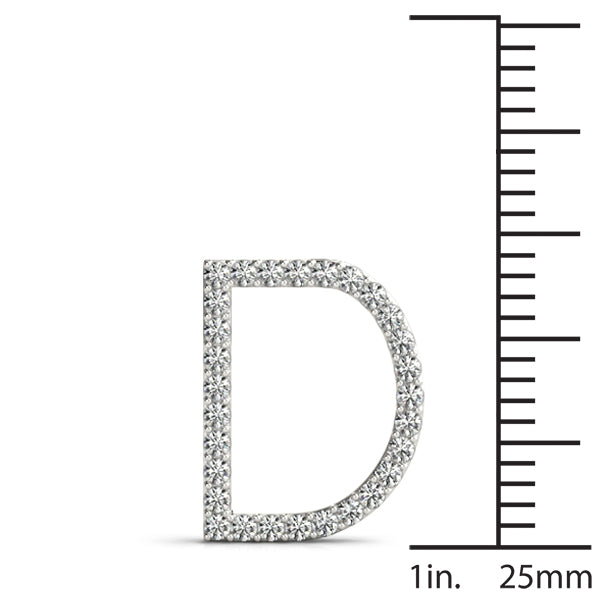 Diamond Initial D in 18K White Gold