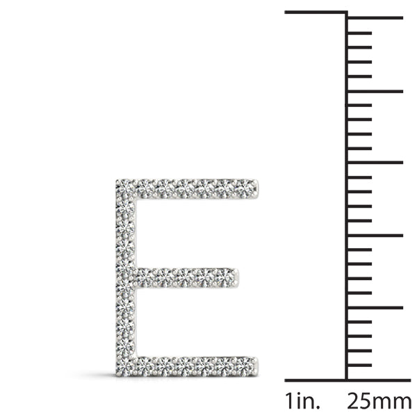 Diamond Initial E in 18K White Gold