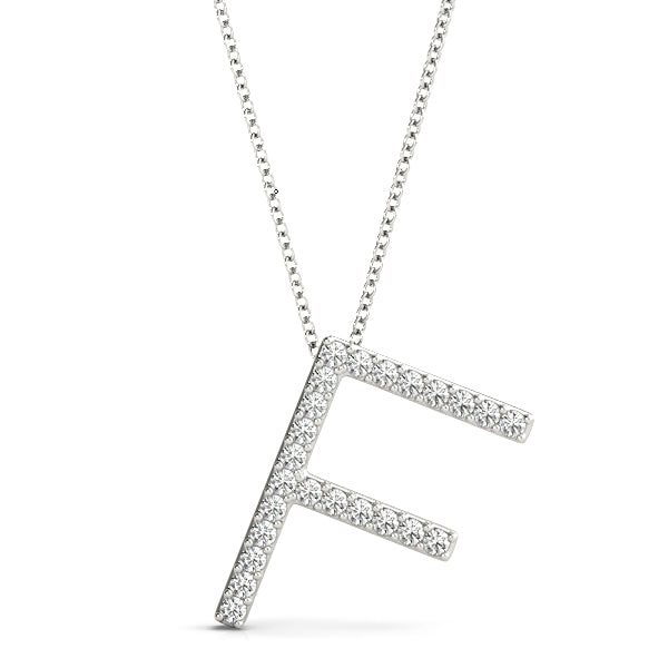 Diamond Initial F in Platinum