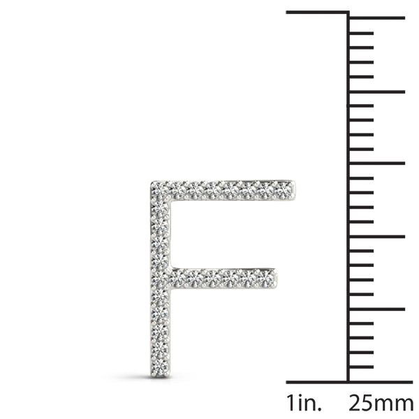Diamond Initial F in 18K White Gold