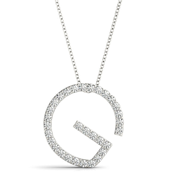 Diamond Initial G in Platinum