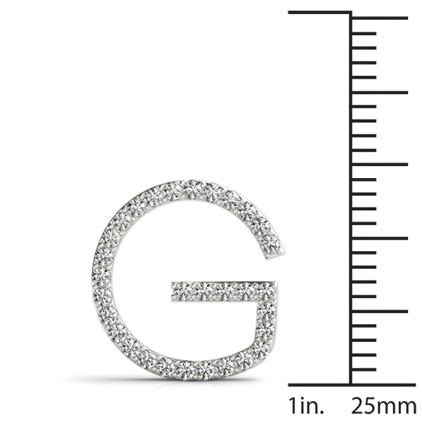 Diamond Initial G in 18K White Gold