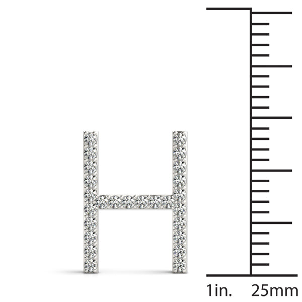 Diamond Initial H in 18K White Gold