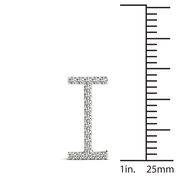 Diamond Initial I in 18K White Gold