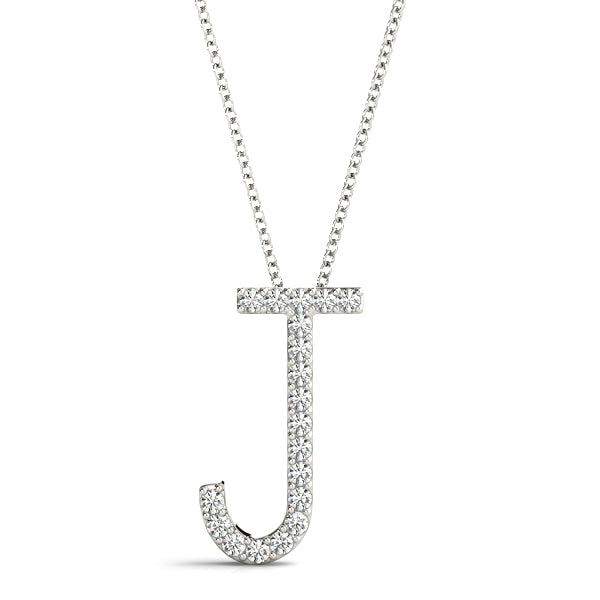 Diamond Initial J in Platinum
