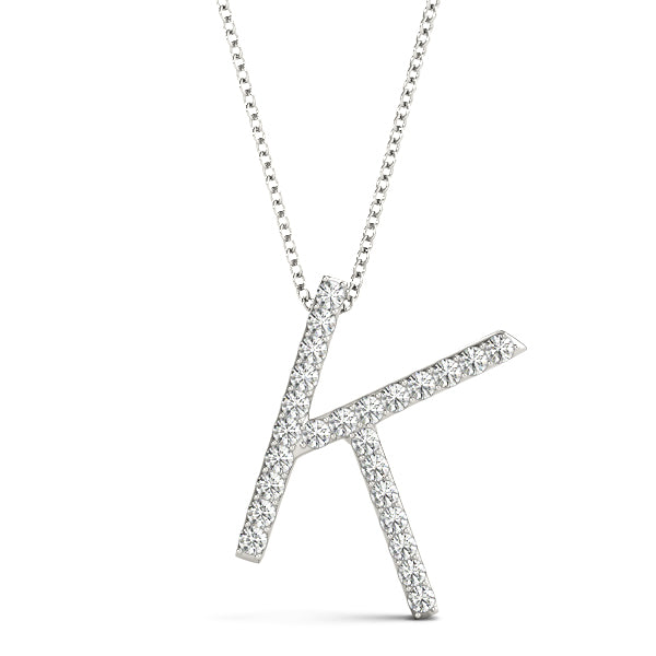Diamond Initial K in Platinum