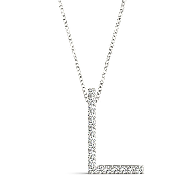 Diamond Initial L in Platinum