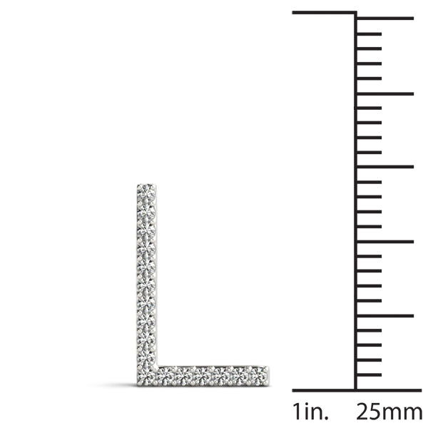 Diamond Initial L in 18K White Gold