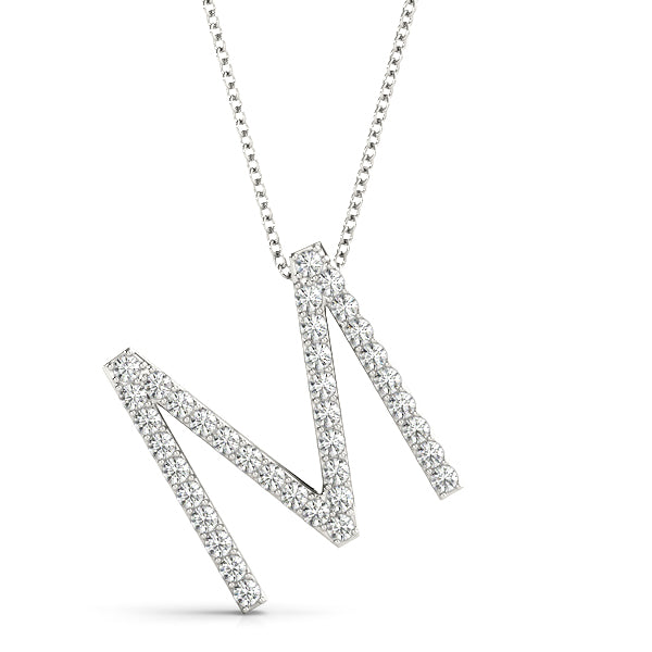 Diamond Initial M in Platinum