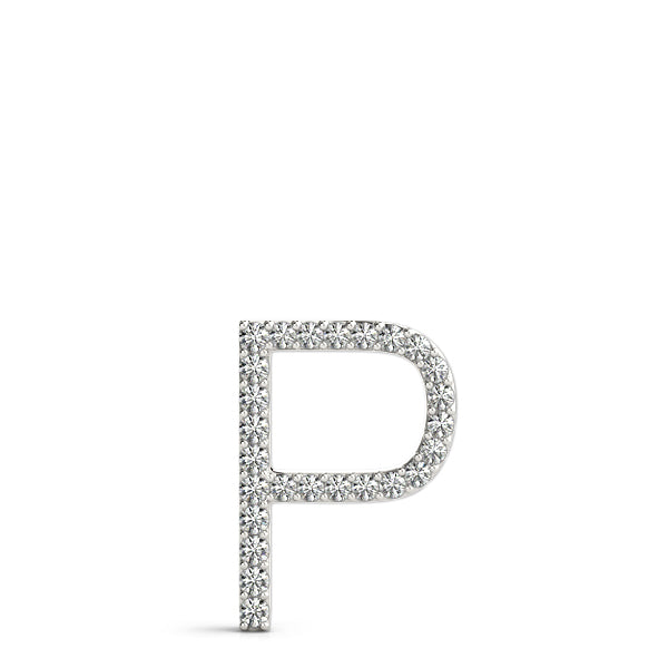 Diamond Initial P in 18K White Gold
