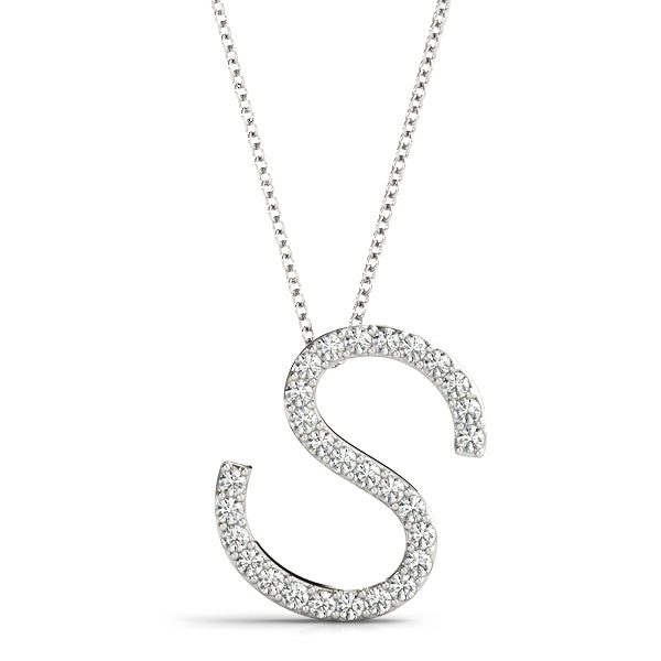 Diamond Initial S in Platinum