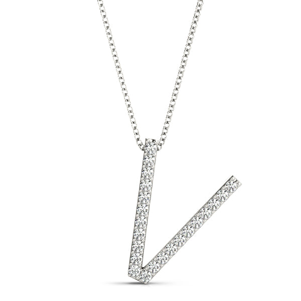 Diamond Initial V in Platinum
