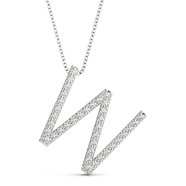Diamond Initial W in Platinum