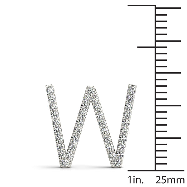 Diamond Initial W in 18K White Gold