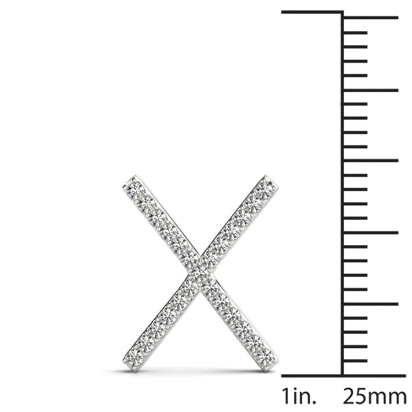 Diamond Initial X in 18K White Gold