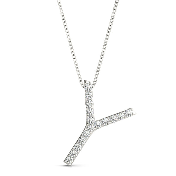 Diamond Initial Y in Platinum
