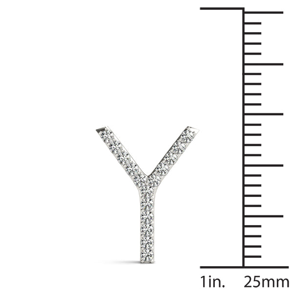 Diamond Initial Y in 14K White Gold