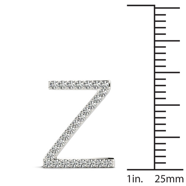 Diamond Initial Z in 18K White Gold